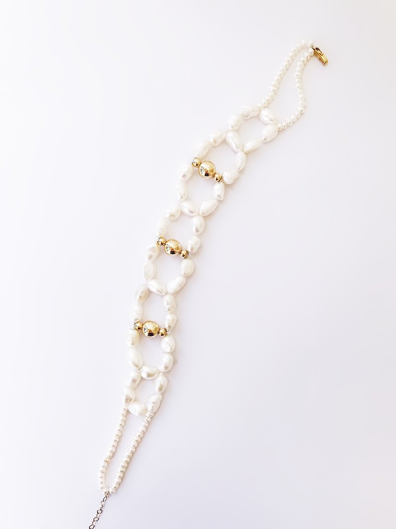 LESIS Couture | High Classic White Pearl Chocker - 項鍊 - 珍珠 白色
