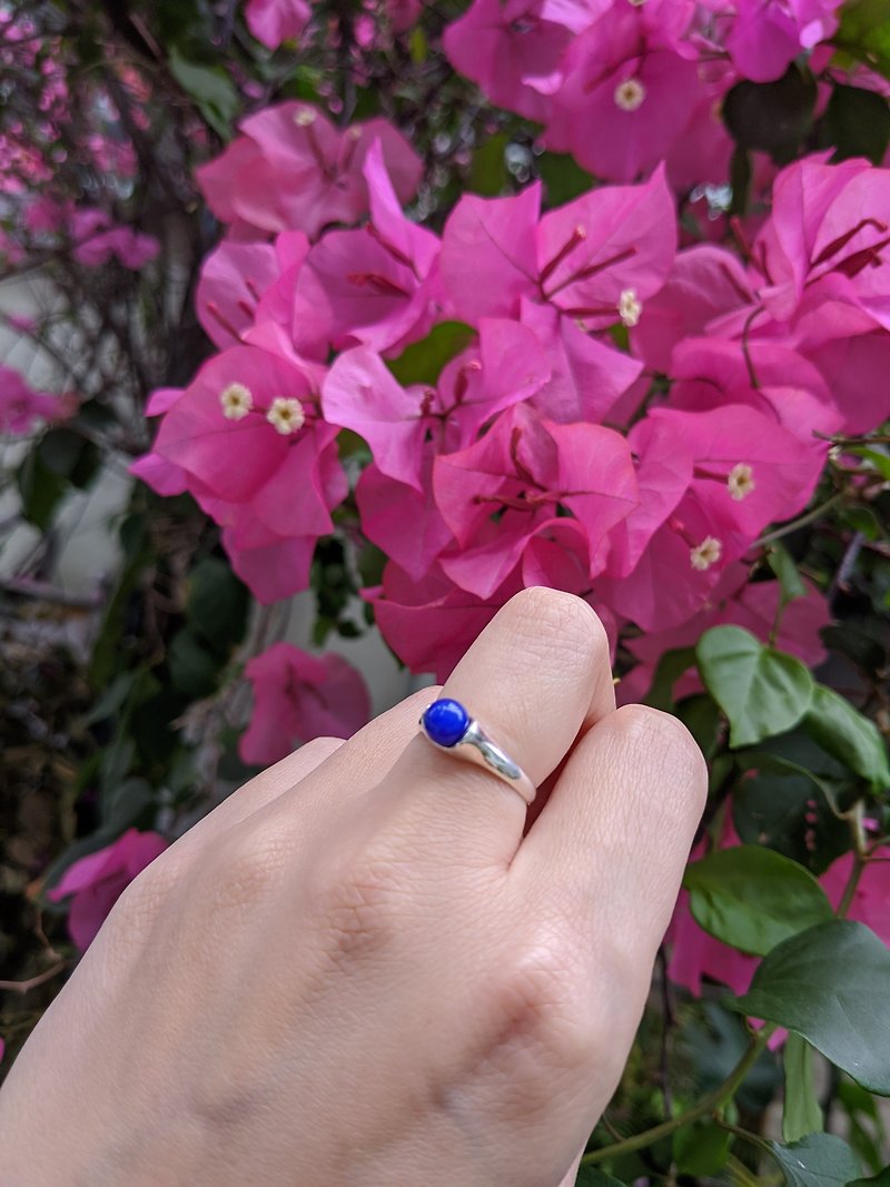 古董丹麥青金石純銀戒指 - 戒指 - 半寶石 藍色