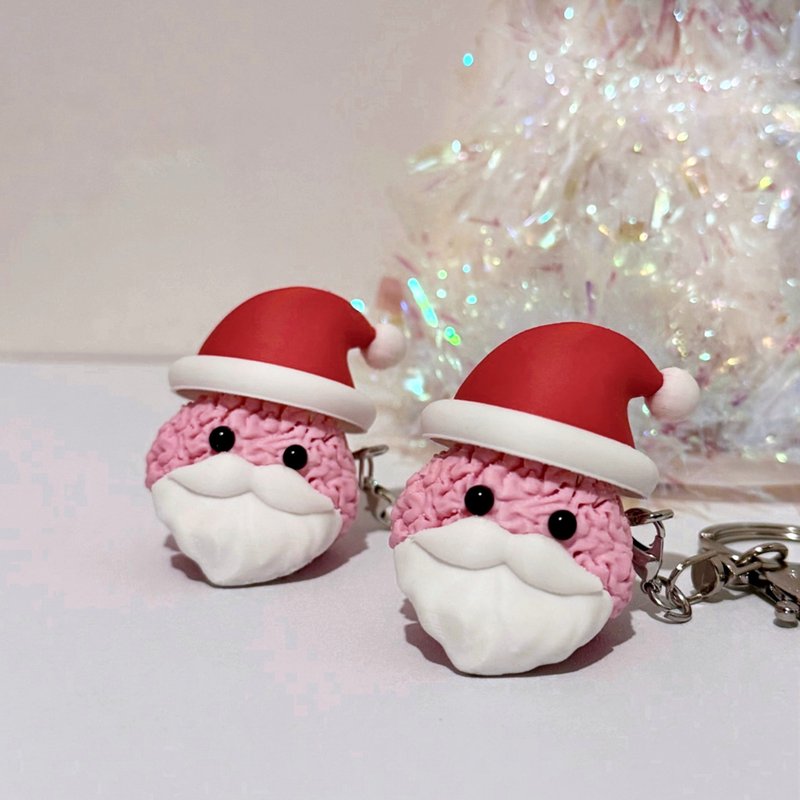 The lilBrain Santa Claus Clicker Keychain / Therapeutic | Stress Relief | 3D Printed / - Keychains - Plastic Pink