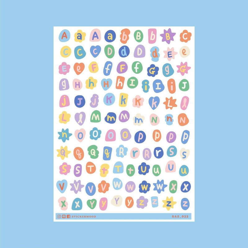 สติกเกอร์ Colorful alphabet with Multi-shape - สติกเกอร์ - วัสดุอื่นๆ หลากหลายสี