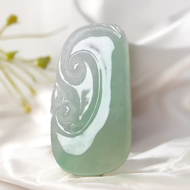 [Everything goes as you wish] Ice type Piaoyang green jade Ruyi | Natural Burmese jade A grade jade | Gift giving - พวงกุญแจ - หยก สีเขียว