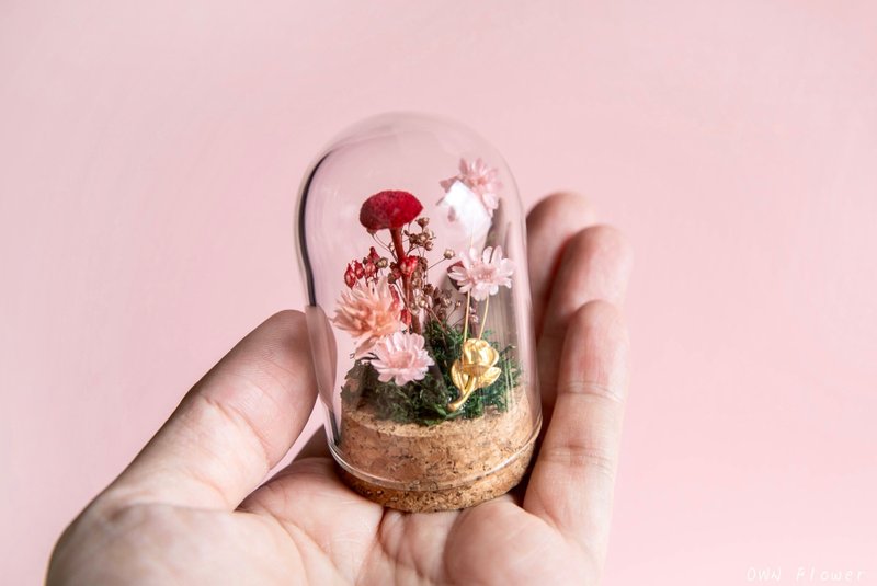 黃金玫瑰花/純金/黃金擺件/黃金生日禮物/永生花玻璃盅/永生花禮 - 其他 - 貴金屬 紅色