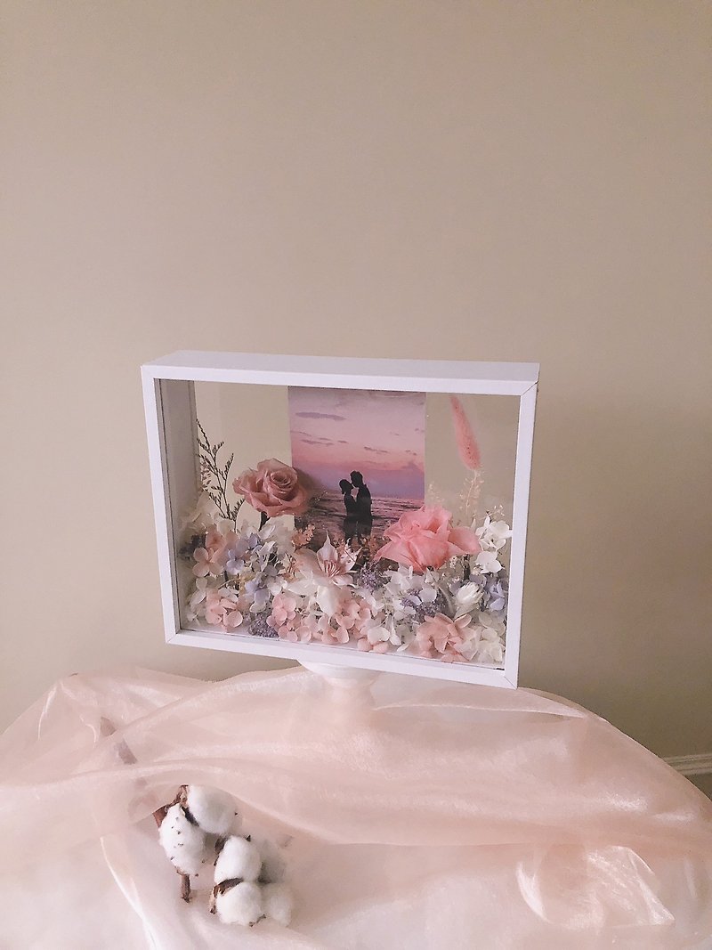 Stay-pink immortal flowers that can be put into photo frames, Valentine’s Day DIY gift boxes, Christmas gifts - จัดดอกไม้/ต้นไม้ - พืช/ดอกไม้ สึชมพู