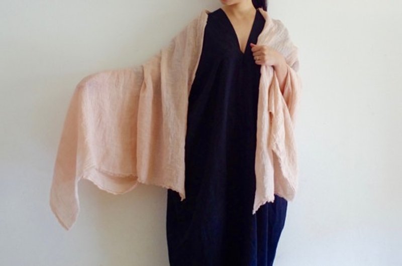 Pinkoi Proxy Purchase -  Black bean dyed Linen stole - Scarves - Cotton & Hemp 