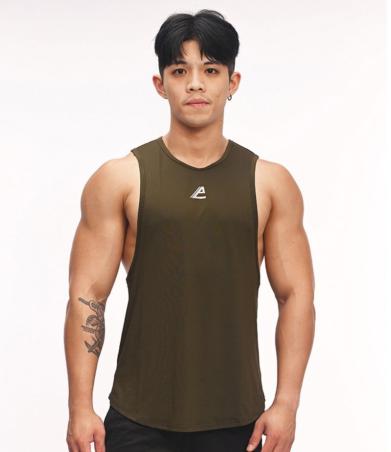 (7 color) Actiflex2.0 Ultra Rhythm Gym Tank Top-Army Green - Men's Tank Tops & Vests - Polyester Green