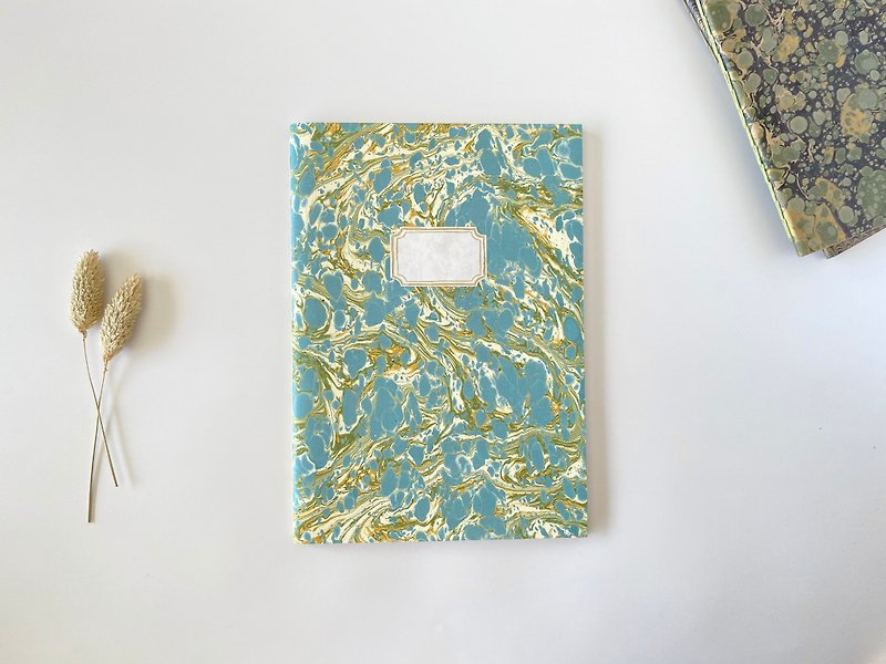 Marbled paper notebook A5 - Notebooks & Journals - Paper Blue