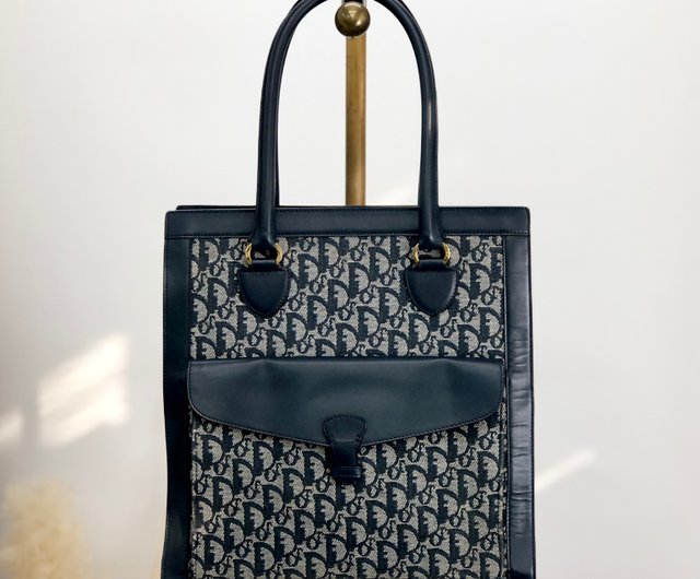 【美品】CD Dior ディオール トロッター ビンテージ トートバッグ バッグ Dior ディオール トロッター柄 トートバッグ ネイビー - メルカリ