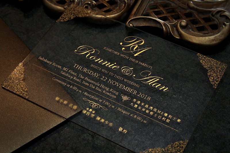 Super gorgeous Acrylic transparent western-style wedding invitation design PP original invitation card - การ์ด/โปสการ์ด - พลาสติก 