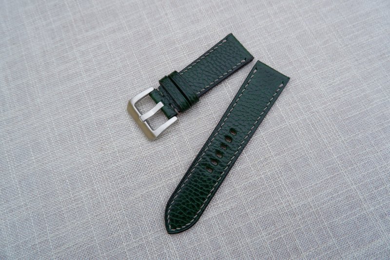 Dollaro墨綠 Isaac手工錶帶 一般款 applewatch 皆可訂製 - 錶帶 - 真皮 綠色