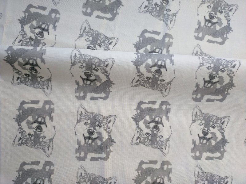 shiba-inu motif fabric / 100%cotton Seating / Width 110 cm / Length  100cm - Other - Cotton & Hemp 