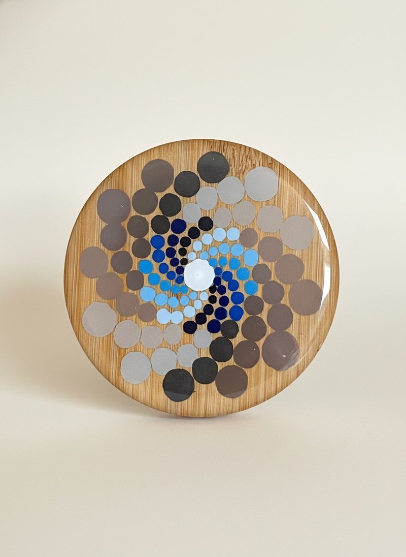 Floral Life Story Mini Round Mirror Dotted Mandala Mirror Makeup Mirror Gift Exchange - Makeup Brushes - Other Materials 