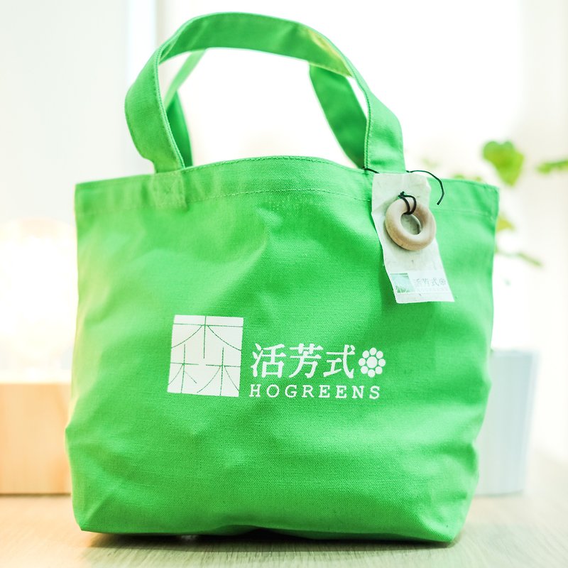 Donut Canvas Bag (Green) - Handbags & Totes - Cotton & Hemp Green