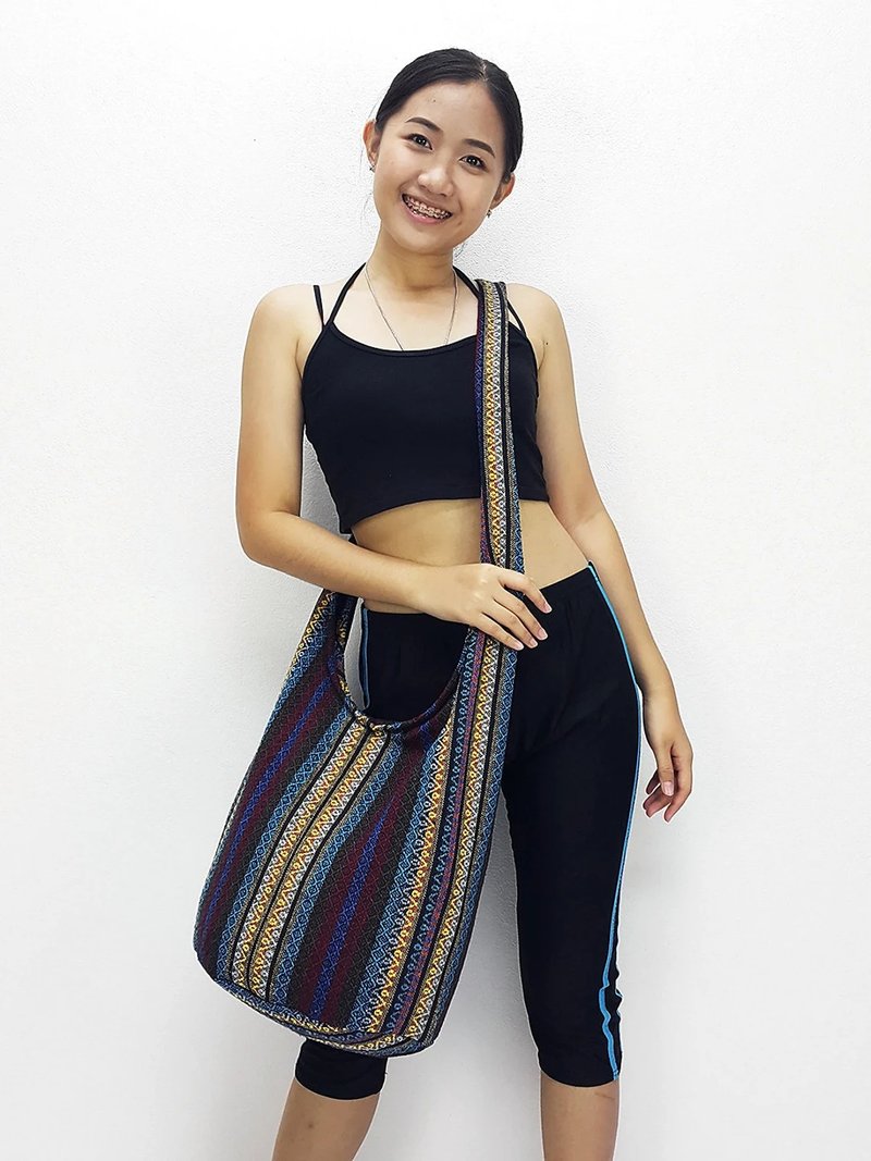 Woven Cotton Bag Shoulder bag Long Strap Crossbody bag Multi-color Unisex - Other - Other Materials Multicolor