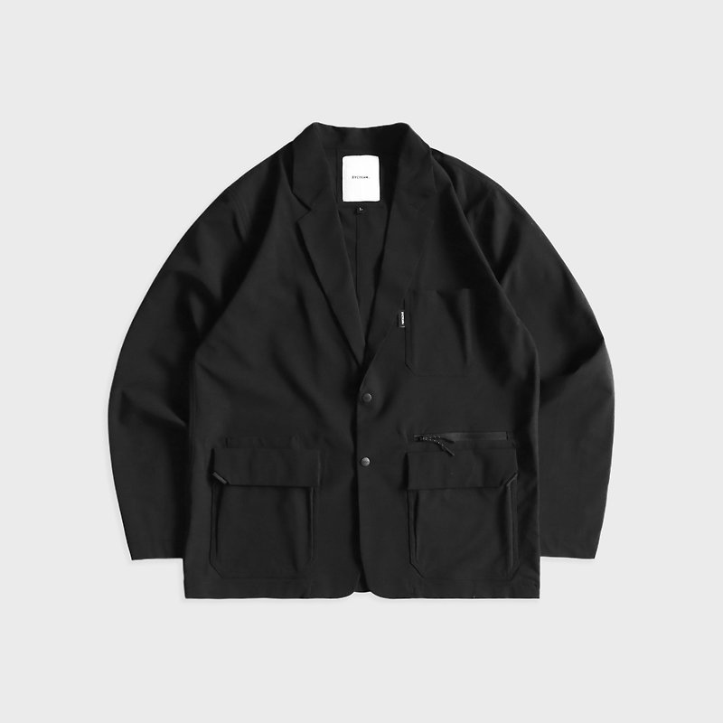 DYCTEAM - See-through Loose Blazer (black) - เสื้อโค้ทผู้ชาย - วัสดุอื่นๆ สีดำ