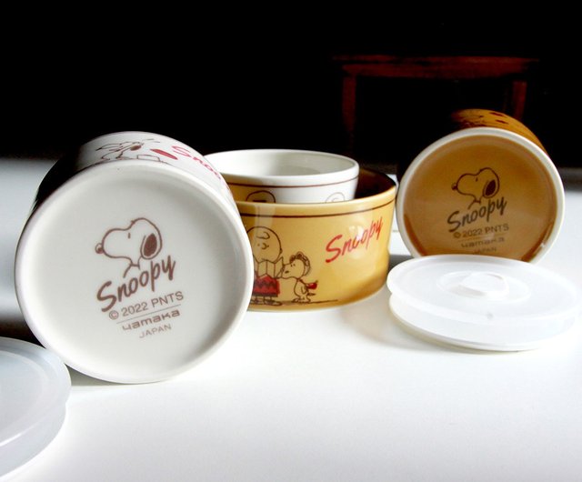 Peanuts Snoopy Charlie Brown Ceramic Food container Covered Bowls