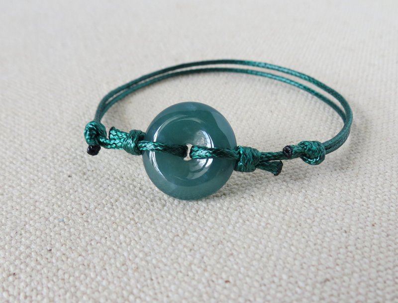 [Peace and good luck] Ping An Jade Korean Wax Thread Bracelet*AA02*Lucky and safe - สร้อยข้อมือ - เครื่องเพชรพลอย หลากหลายสี