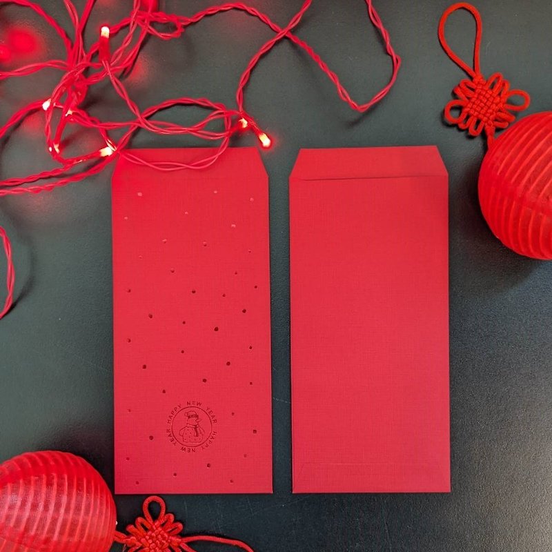 TiDi Snowman Red Zhizhi New Year Red Envelope Bag (6 pieces) - ถุงอั่งเปา/ตุ้ยเลี้ยง - กระดาษ สีแดง