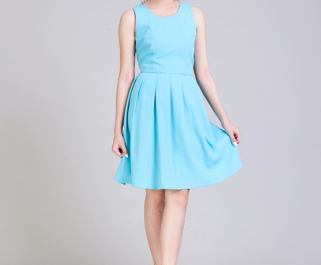 pastel blue casual dress