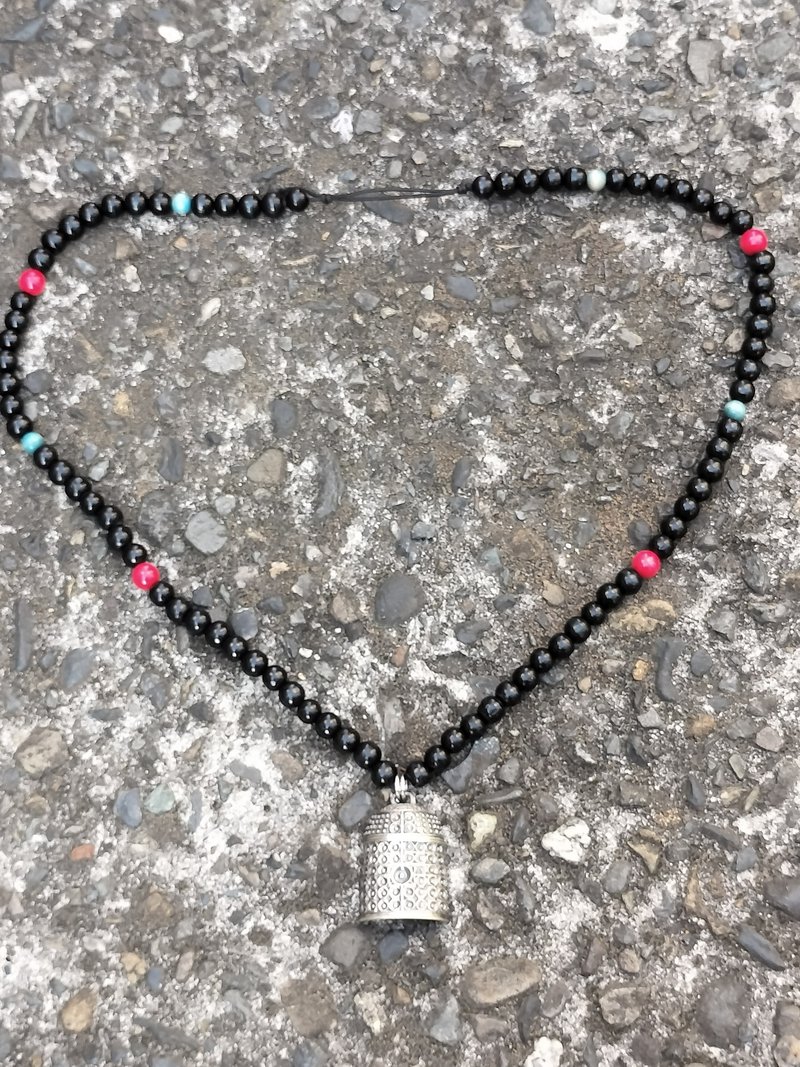 轟音の寺　Roaring Temple necklace silver925 with wood　by　GRYPHON - 項鍊 - 純銀 銀色