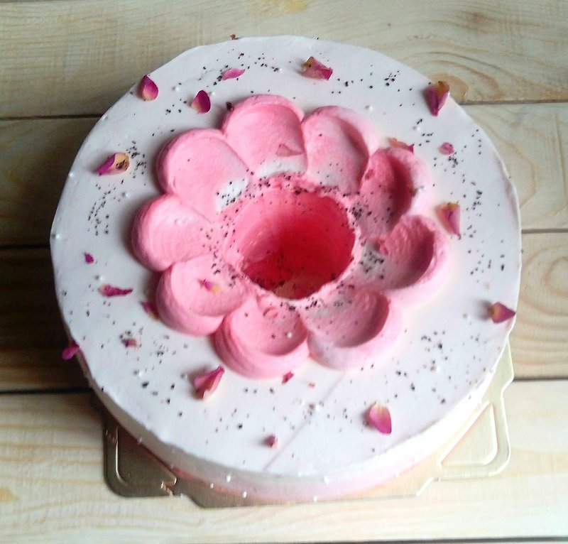 Pink bloom Chiffon cake can change the taste of color - เค้กและของหวาน - อาหารสด สึชมพู