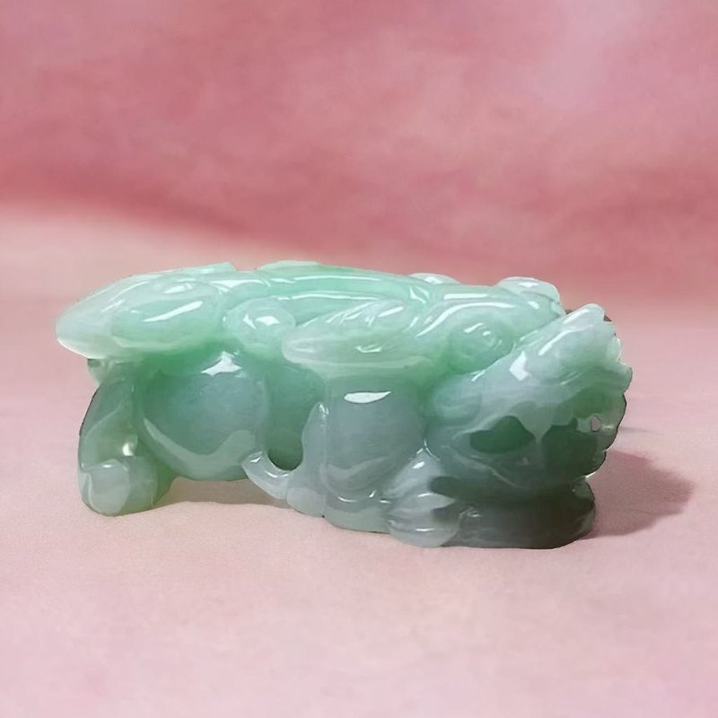 [Wealth-Bringing Beast] Fruity Green Jadeite Pixiu | Natural Burmese Jadeite A Grade | Gift - งานโลหะ/เครื่องประดับ - หยก สีเขียว