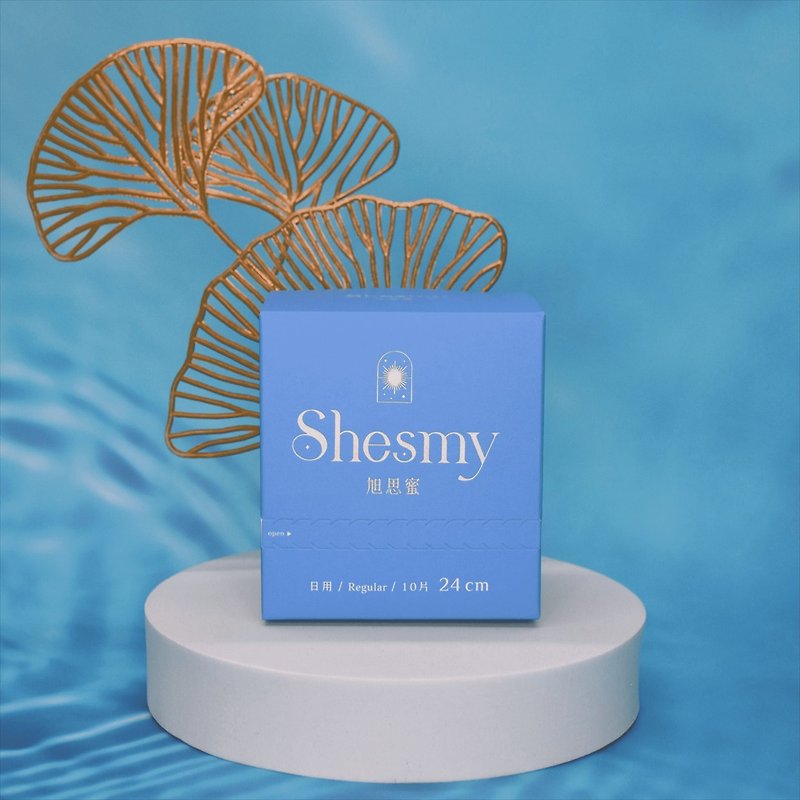 Shesmy Eco-Friendly Pads - 24 cm | 100% Biodegradable Menstrual Pads - ของใช้ส่วนตัวผู้หญิง - วัสดุอีโค สีน้ำเงิน