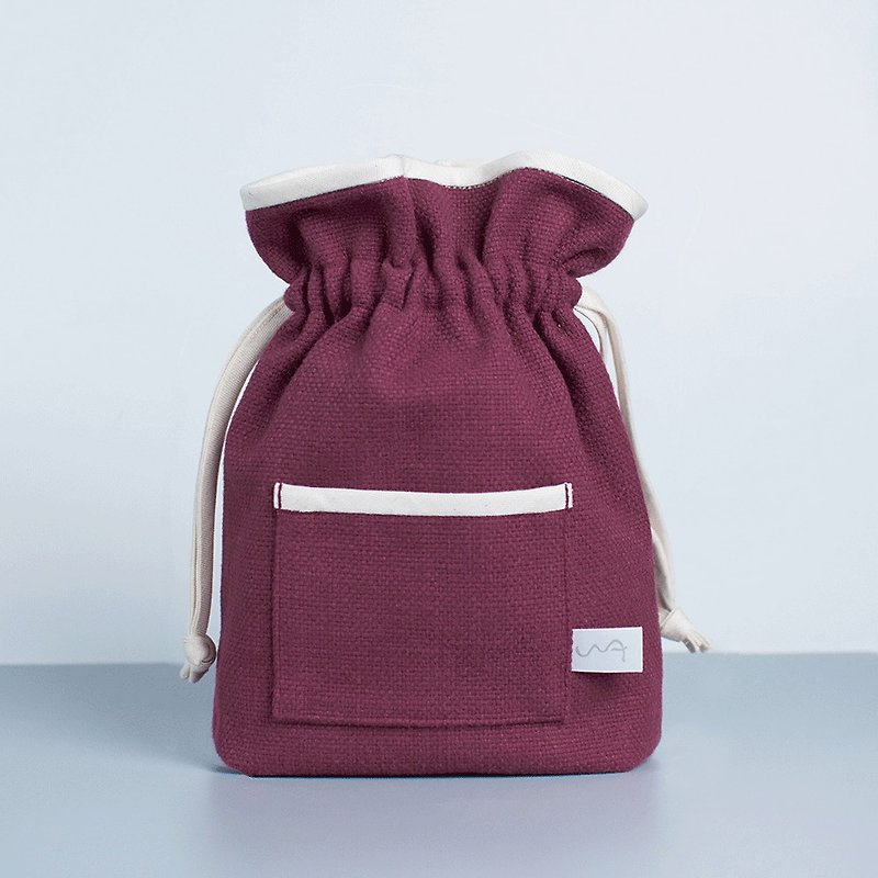 [Apricot] Piping color matching side back handbag//purple - Handbags & Totes - Cotton & Hemp Purple