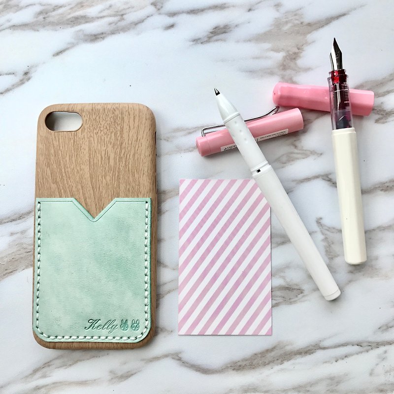 Phone case with leather pocket