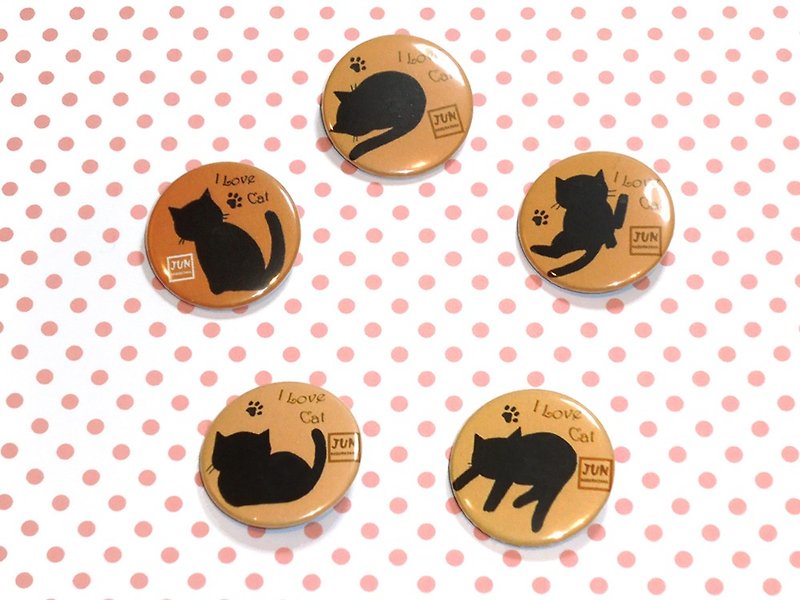 Badge ~ Cat Silhouette Badge Set - Brooches - Plastic Multicolor