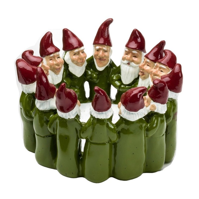 Swedish HARVESTTIME-Santa Claus Candlestick Green 16x10.5CM - Candles & Candle Holders - Resin Green