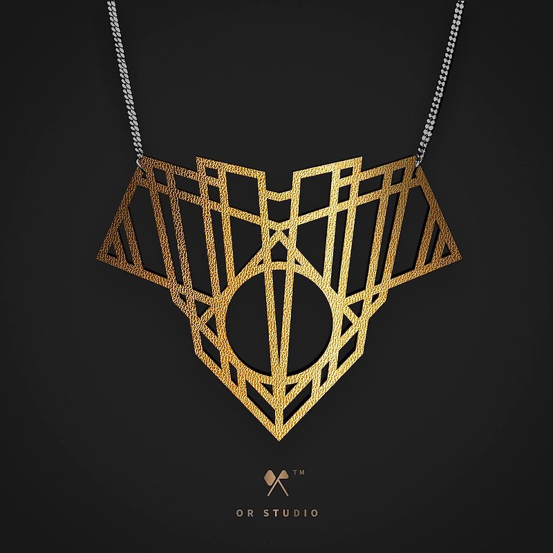 [Gatsby Series] Gatsby ArtDeco Metallic Leather Necklace/Clavicle Chain