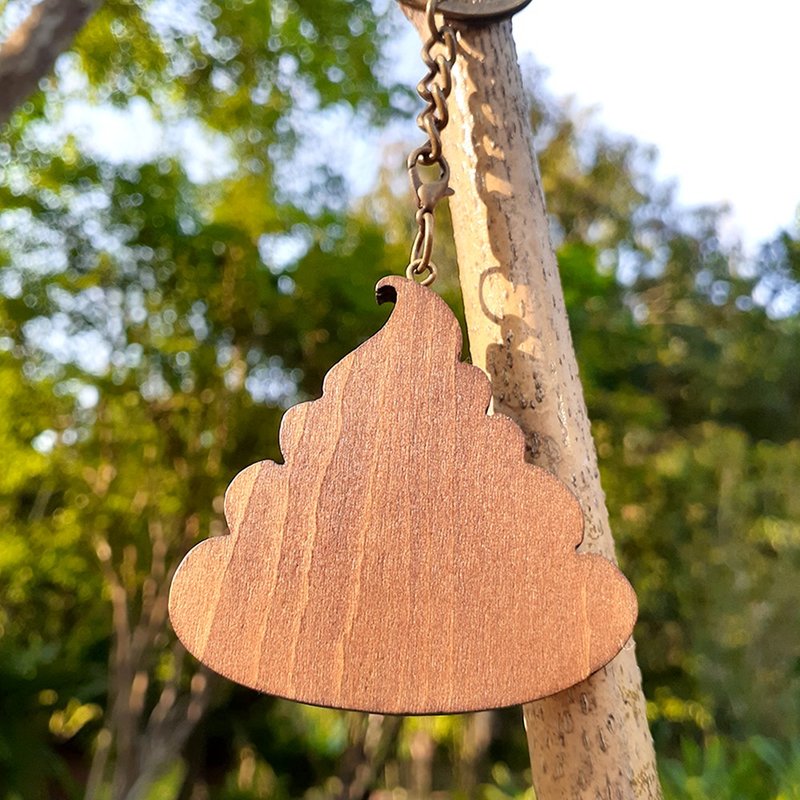 手作りの木製クリエイティブキーホルダー たわごとご安心ください - キーホルダー・キーケース - 木製 ブラウン