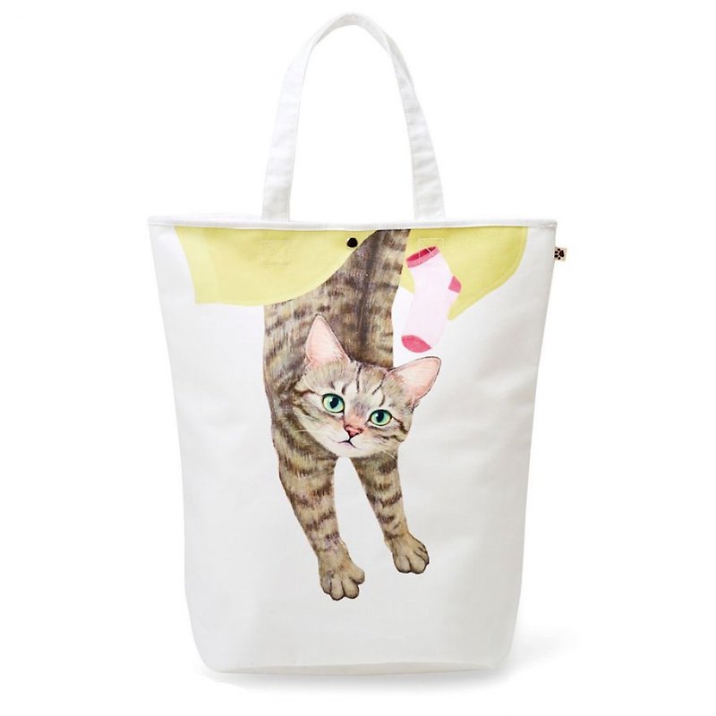 【Cat Department】Naughty Cat Laundry Storage Bag- Silver Tabby Cat - Storage - Polyester Multicolor