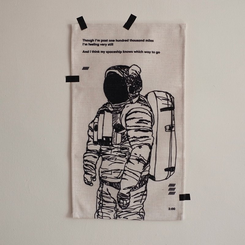 宇宙飛行士の布のポスター - ポスター・絵 - コットン・麻 ホワイト