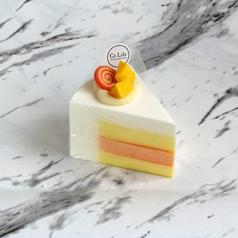 Slice cake soap gift box ─ sunshine mango - Body Wash - Plants & Flowers Yellow