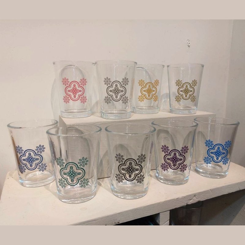 海棠花紋熱炒杯 - 酒杯/酒器 - 玻璃 多色