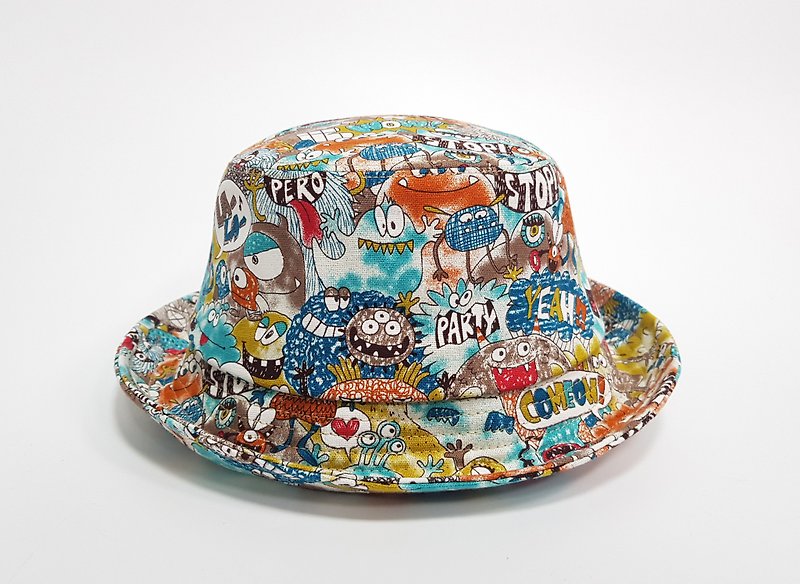 Classic Fisherman Hat // Little Monster (Orange) // #街文青#遮阳#礼物 - Hats & Caps - Cotton & Hemp Multicolor