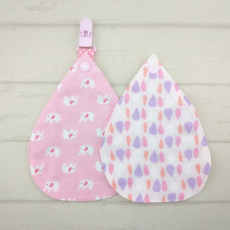 Optional cloth. 2 pieces of double-sided Japanese quadruple yarn handkerchief + 1 handkerchief holder - Bibs - Cotton & Hemp Pink