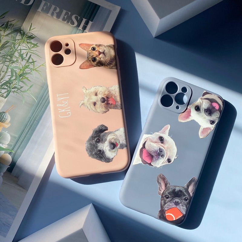 Customized/customized phone case for pets, customized phone case for pets, customized gift - เคส/ซองมือถือ - วัสดุอื่นๆ สีเทา