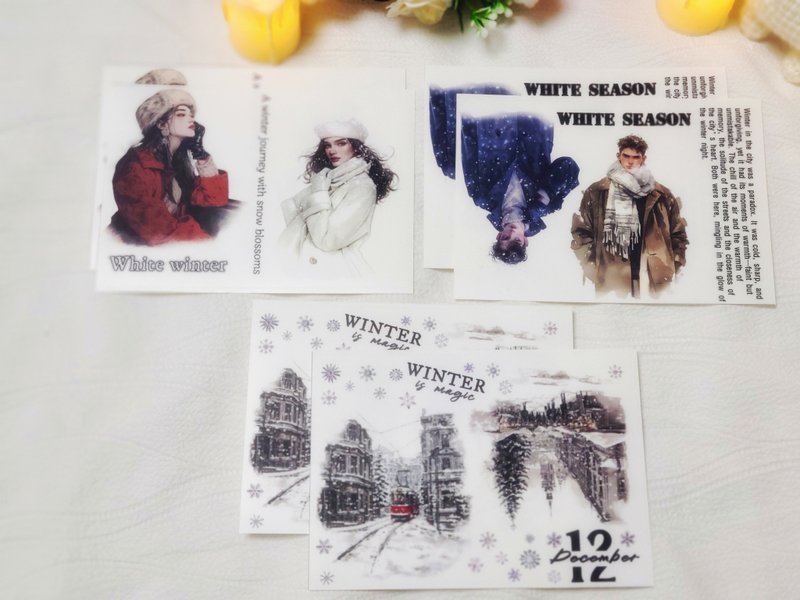 Brilliant Winter Story Boy and Girl stickers 3MIX - White PET (philip's store) - 貼紙 - 紙 多色