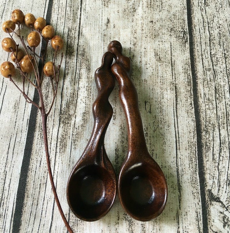 Wood for the spoon - natural lacquer paragraph - ช้อนส้อม - ไม้ สีนำ้ตาล