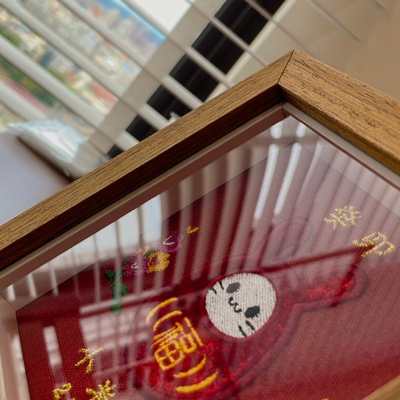 【個人化客製】刺繡畫 - 相框/畫框 - 繡線 白色