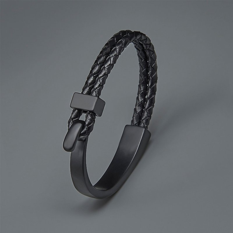 Buckle clasp leather bracelet - Bracelets - Other Metals 