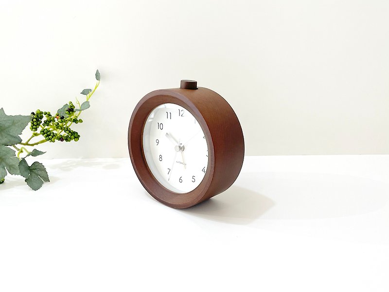 KATOMOKU alarm clock 6  beech brown (km-89B) table clock made in japan - Clocks - Wood Brown