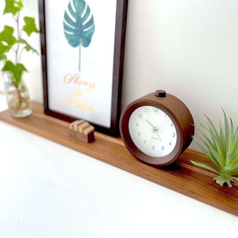 KATOMOKU alarm clock 6  beech brown (km-89B) table clock made in japan - Clocks - Wood Brown