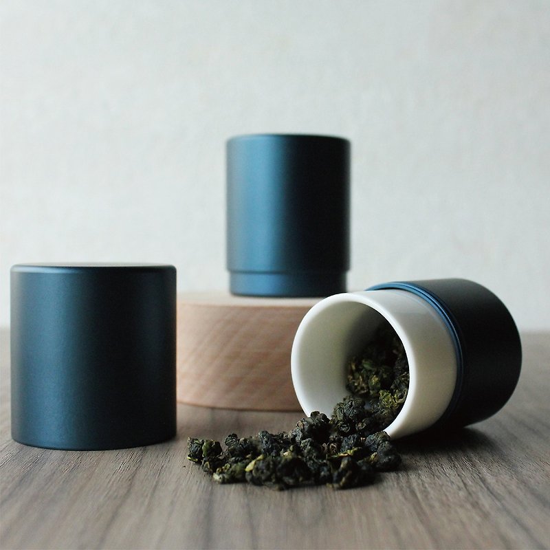 アルミ合金製携帯用茶缶 | 持ち運びが簡単 | いつでもおいしいお茶が楽しめる | 真空缶 - 急須・ティーカップ - アルミニウム合金 ブルー