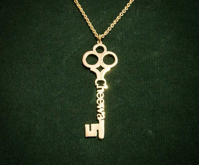 Key on sale name necklace