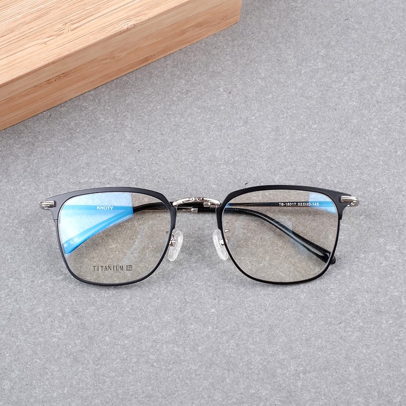 [welfare] South Korea titanium metal frame two-color glasses frame wild business big box - Glasses & Frames - Other Metals Black
