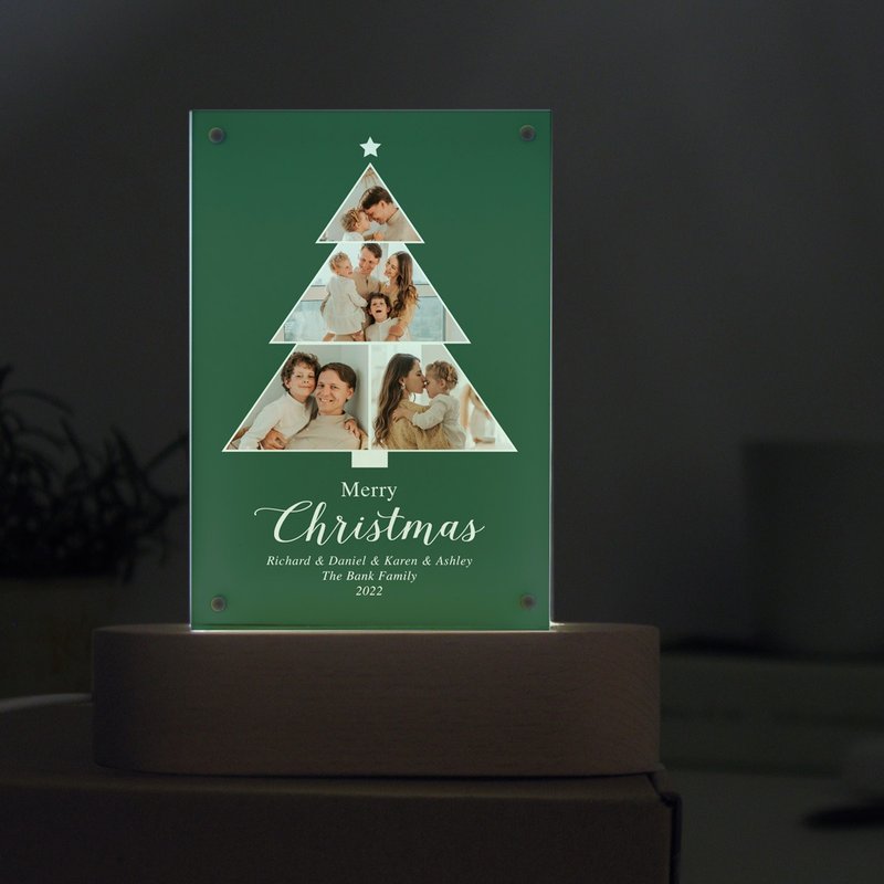 [Christmas Gift] Customized Night Light Mini Photo Christmas Tree Family Couple Friends Birthday - โคมไฟ - อะคริลิค 