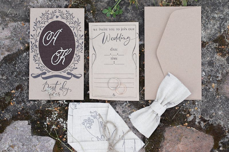 Wedding invitation (set: invitation + envelope).